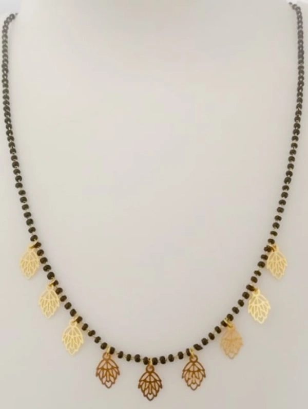 Dream Shades Yellow Gold Dainty Mangalsutra - Gold, 18"